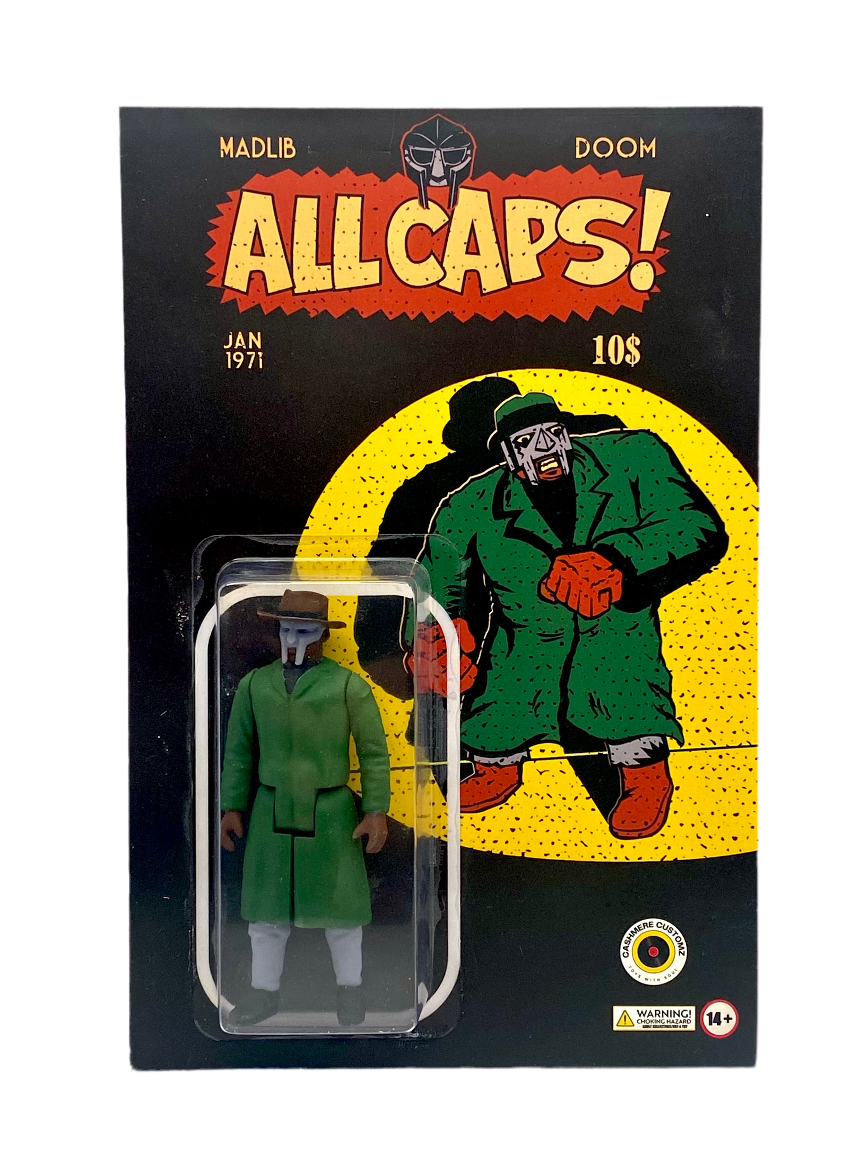 ALL CAPS MF DOOM FIGURE / Green Coat – Outer Limits Studio & Gallery