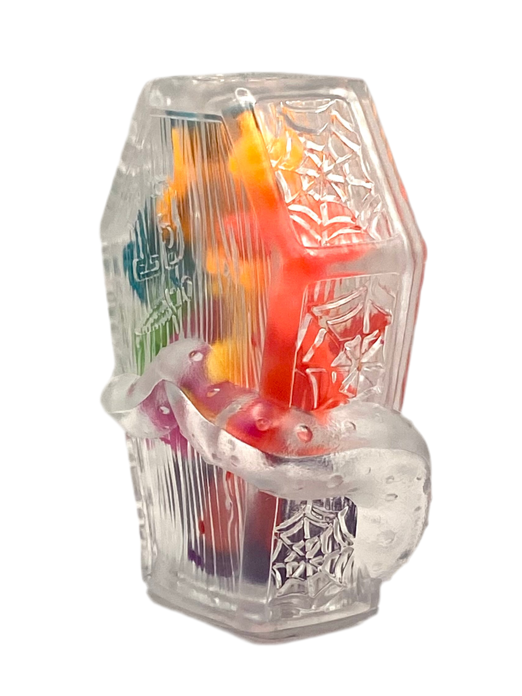 OBAKE Coffin - Clear w. Squishy Skeletons - "Dead Inside"