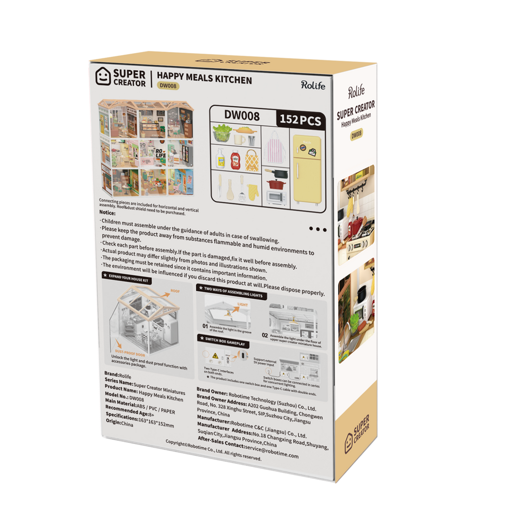 Happy Meals Kitchen Rolife DIY Miniature House DW008