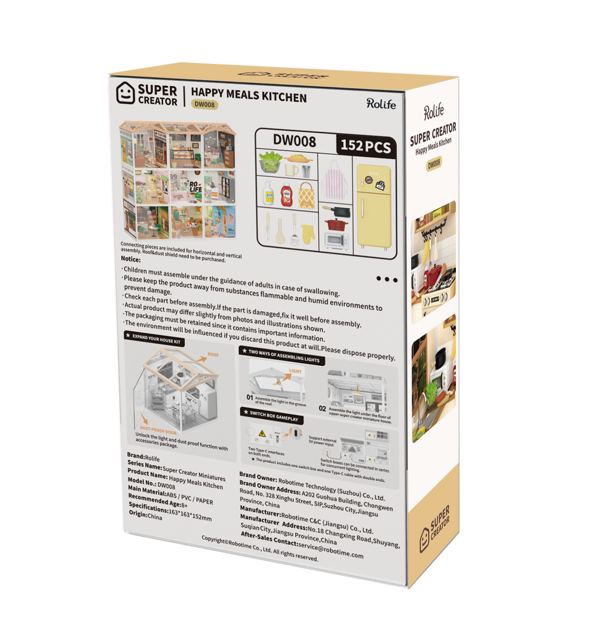 Happy Meals Kitchen Rolife DIY Miniature House DW008