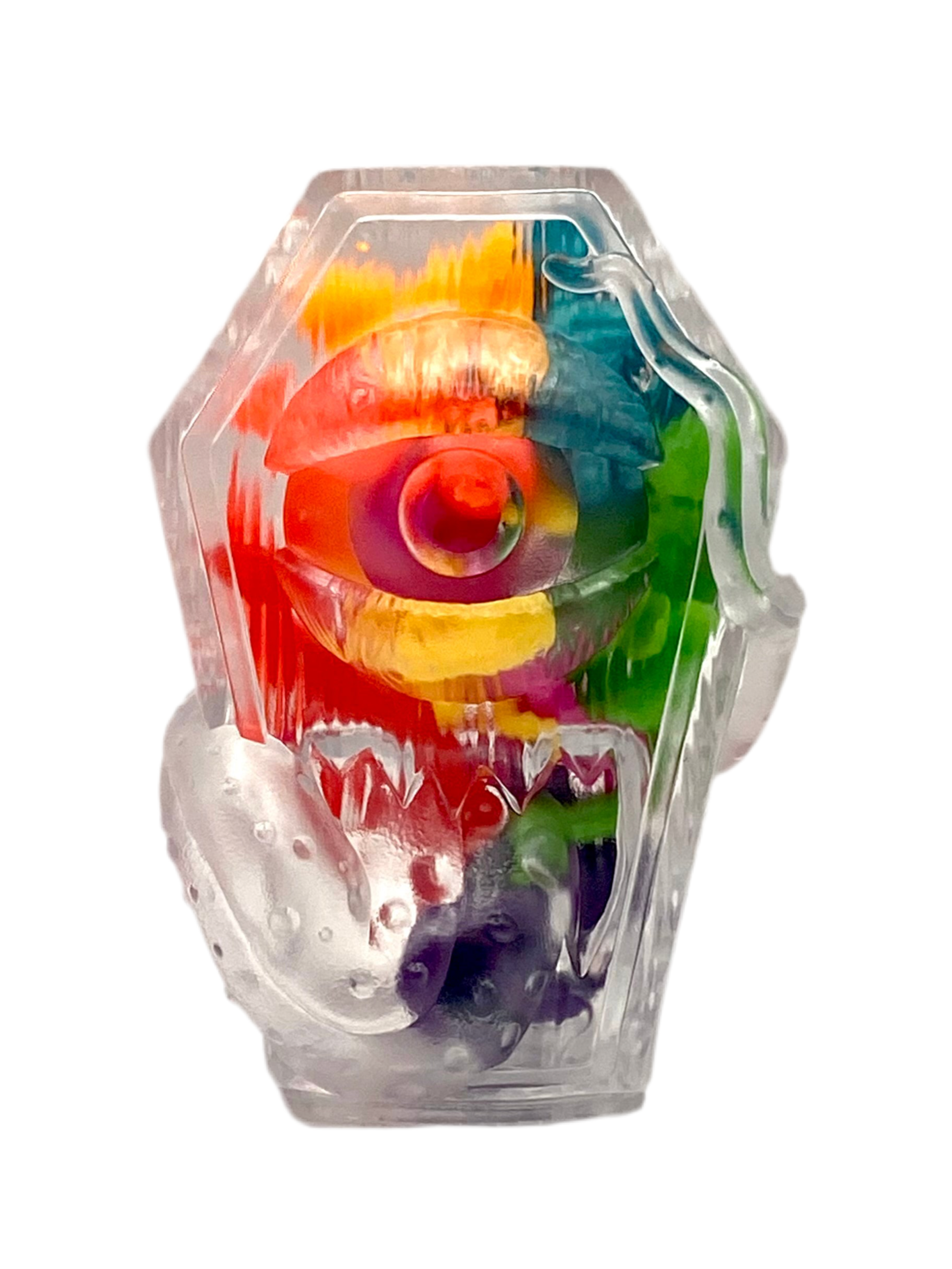 OBAKE Coffin - Clear w. Squishy Skeletons - "Dead Inside"