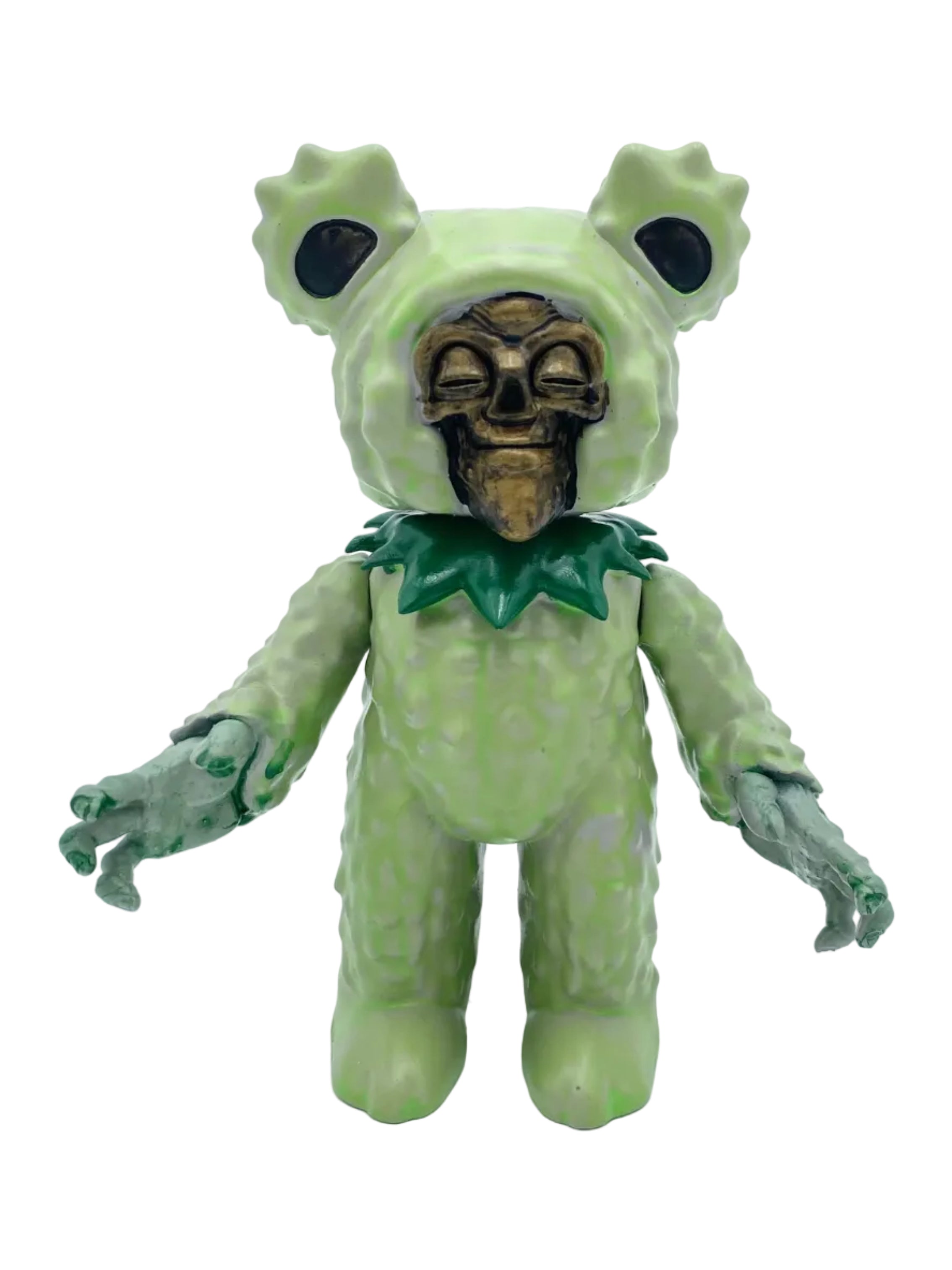 Grateful Death Bear / Large Green on Gold