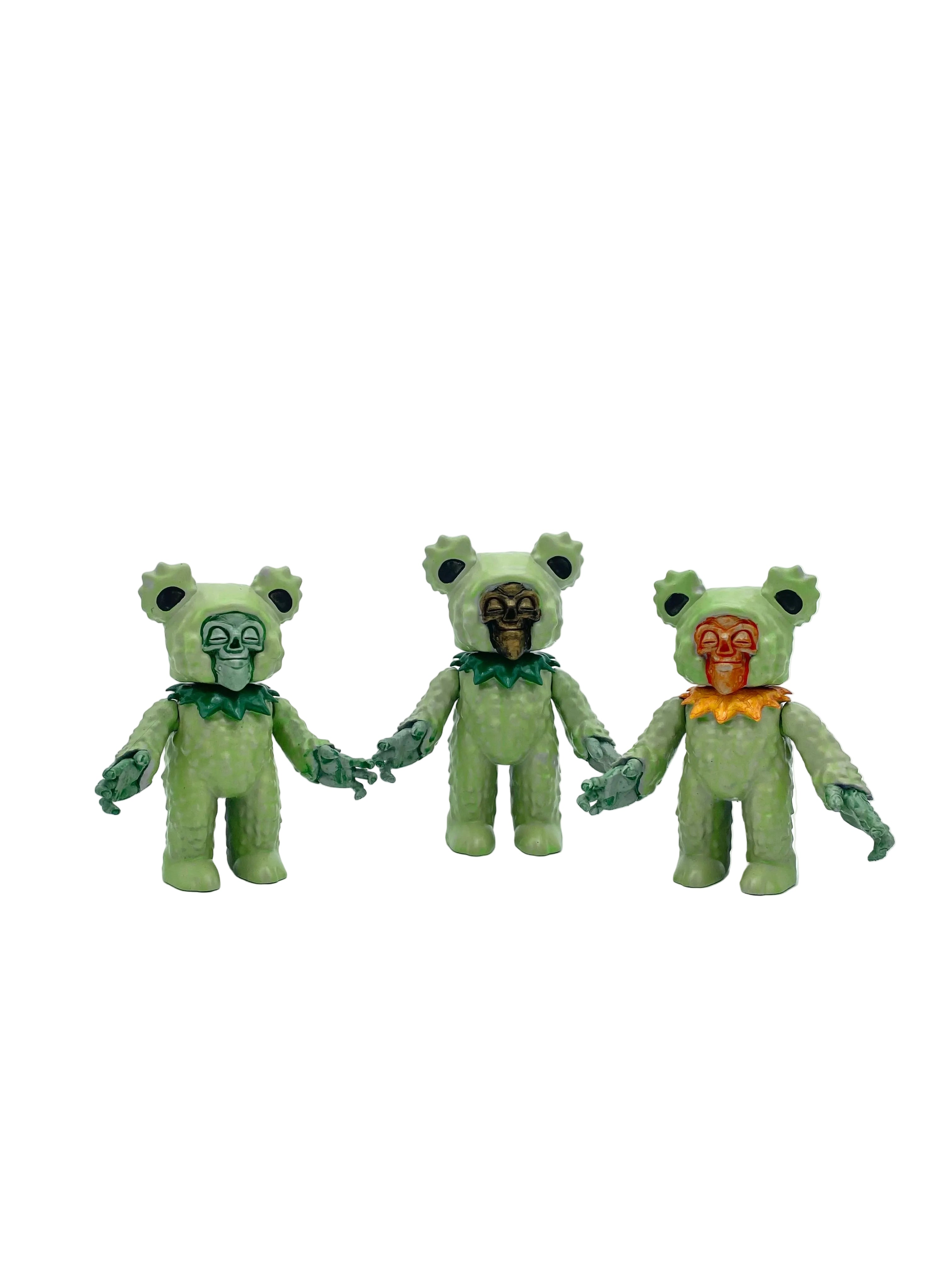 Grateful Death Bear / Large Green on Gold