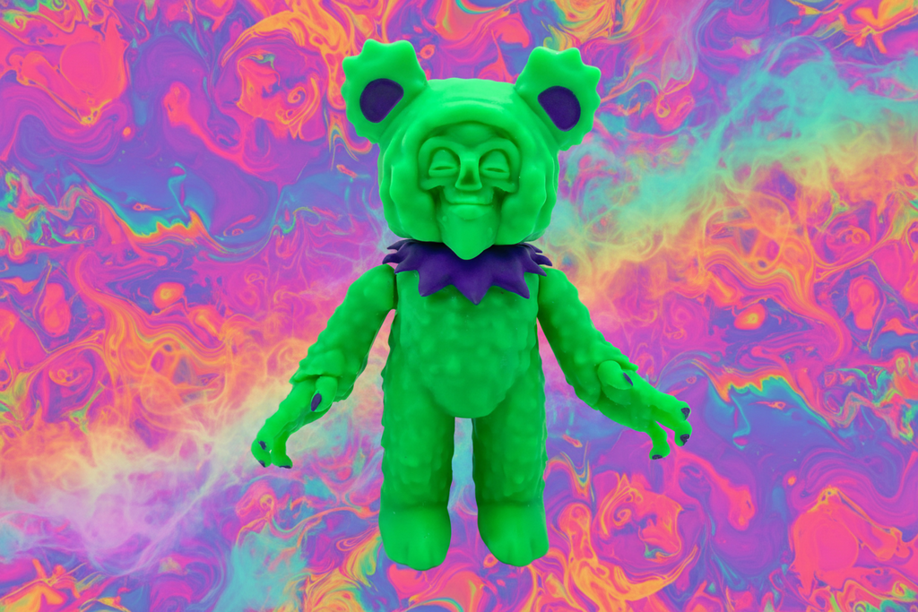Grateful Death Bear / Neon Lime
