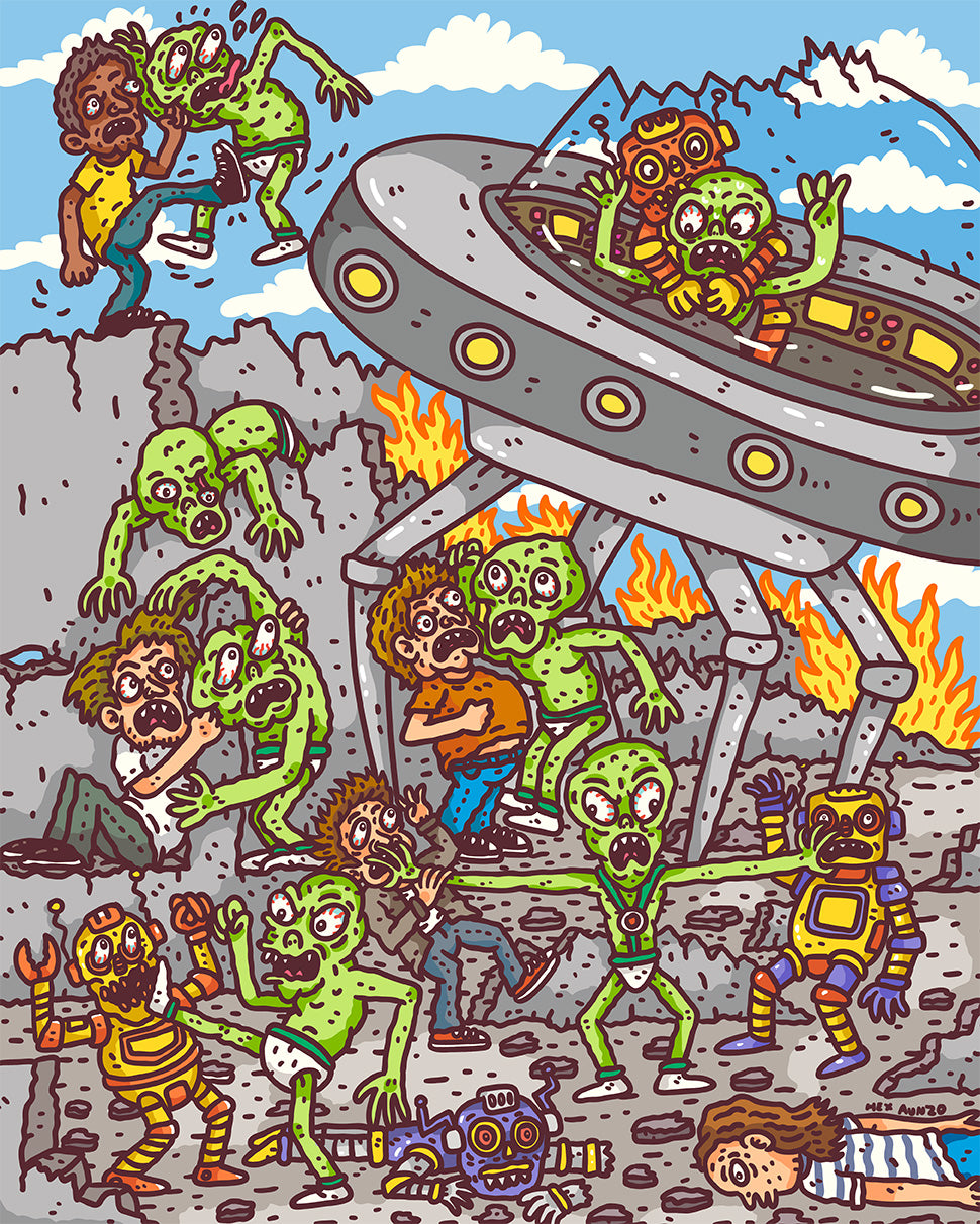 Humans and Robots vs Aliens