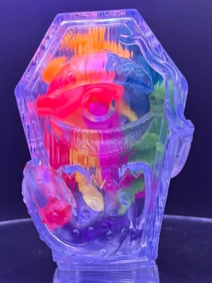 OBAKE Coffin - Clear w. Squishy Skeletons - "Dead Inside"