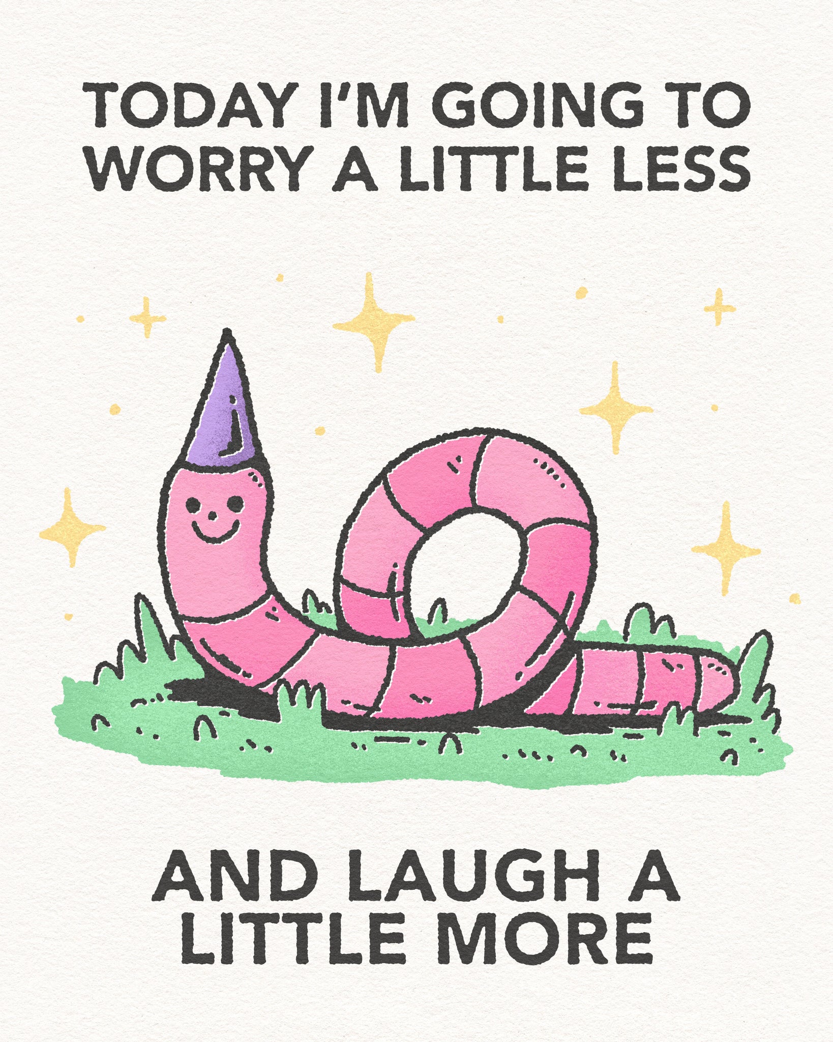 Worry Less Print by Wizard of Bardge